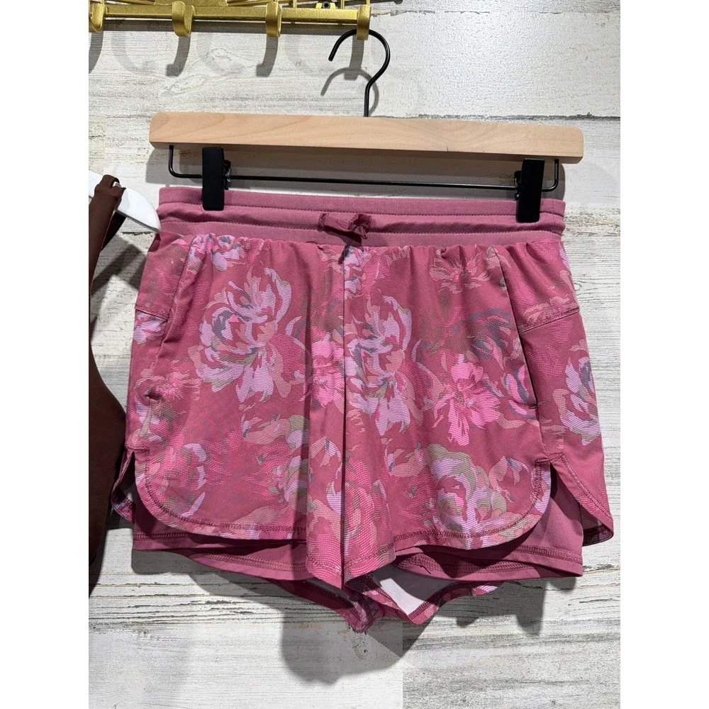 Gap All In Motion Outfit Girls 10 Brown Pink Floral Activewear Sporty EUC